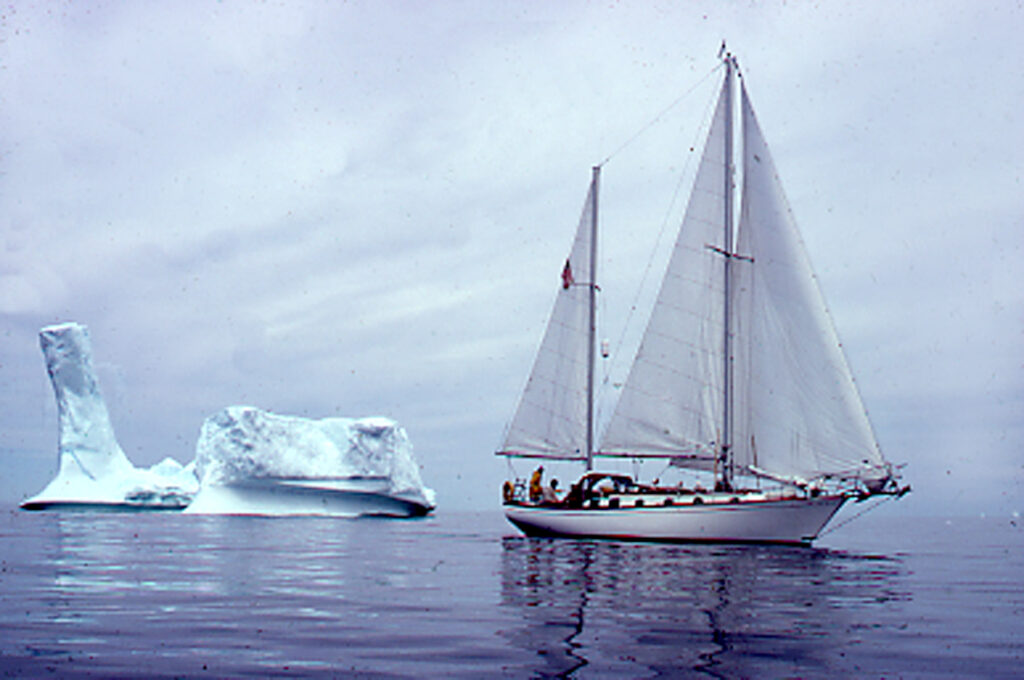 Shannon 38 ketch sails to Newfoundland beside ice bergs